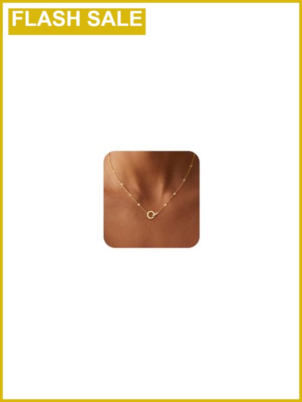 14K Gold Plated CZ Pendant Necklace Women Dainty Trendy